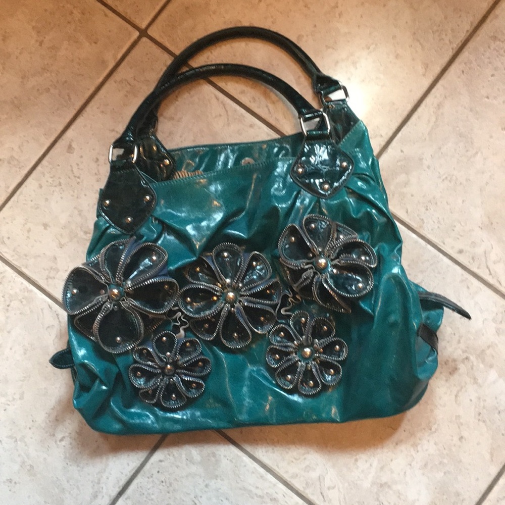 Turquoise flower purse